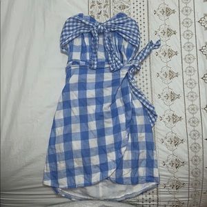 Gingham summer wrap dress